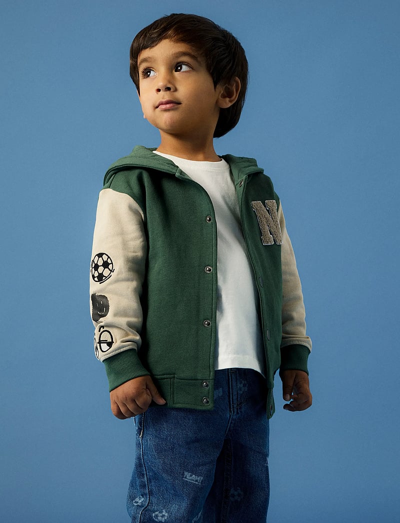 name it - NMMNYREE LS NREG SWEAT CARD BRU - hættetrøjer - garden topiary - 0