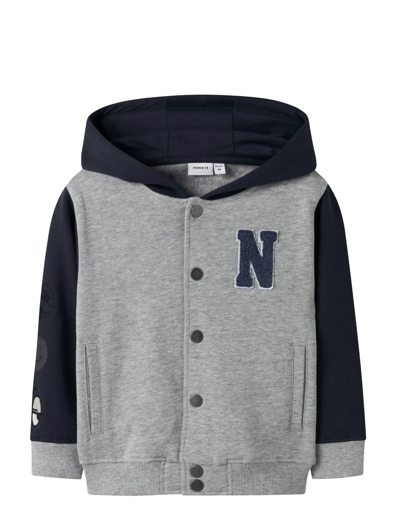 name it NMMNYREE LS NREG SWEAT CARD BRU - Riided - GREY MELANGE / grey
