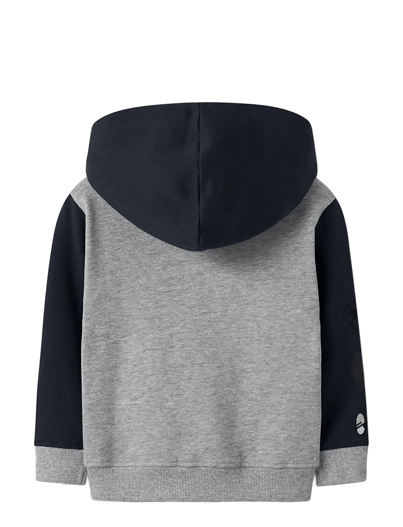 name it - NMMNYREE LS NREG SWEAT CARD BRU - hættetrøjer - grey melange - 1