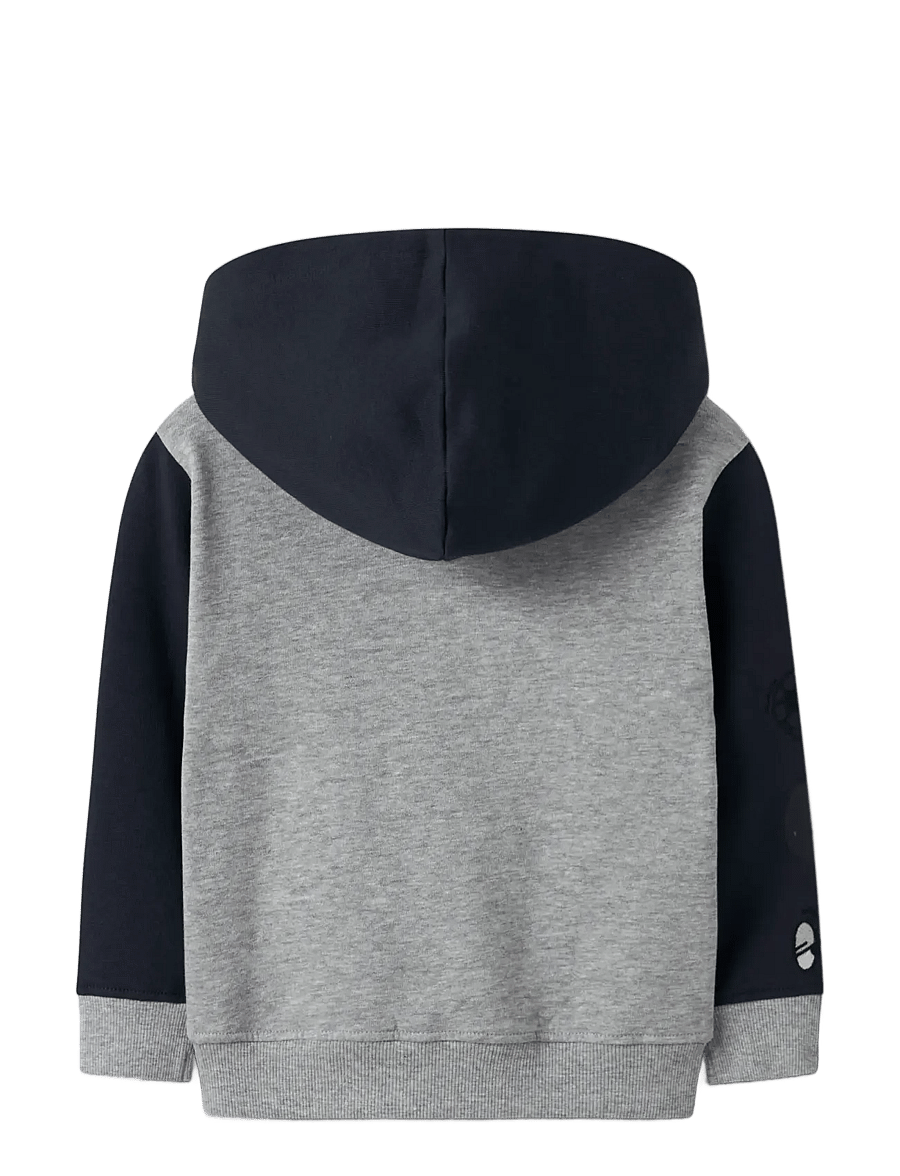 name it - NMMNYREE LS NREG SWEAT CARD BRU - kapuzenpullover - grey melange - 2