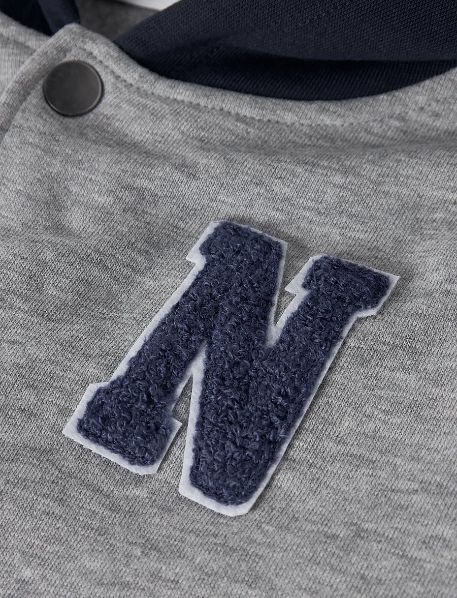 name it - NMMNYREE LS NREG SWEAT CARD BRU - kapuzenpullover - grey melange - 3