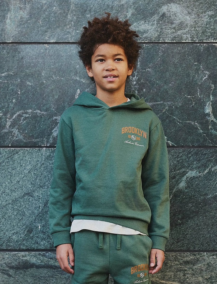name it - NKMNEWI LS NREG SWEAT WH BRU - pulls à capuche - garden topiary - 0