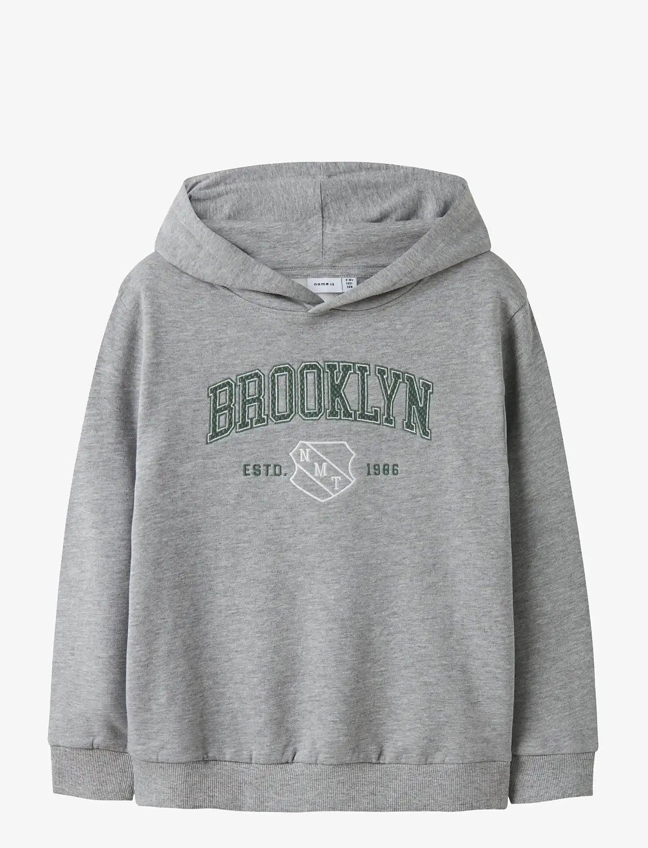 name it - NKMNEWI LS NREG SWEAT WH BRU - hættetrøjer - grey melange - 0