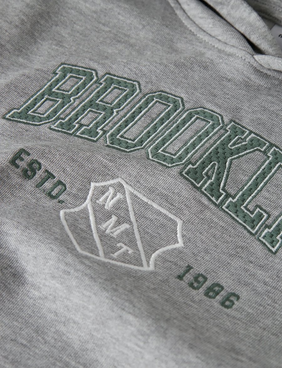 name it - NKMNEWI LS NREG SWEAT WH BRU - kapuzenpullover - grey melange - 2