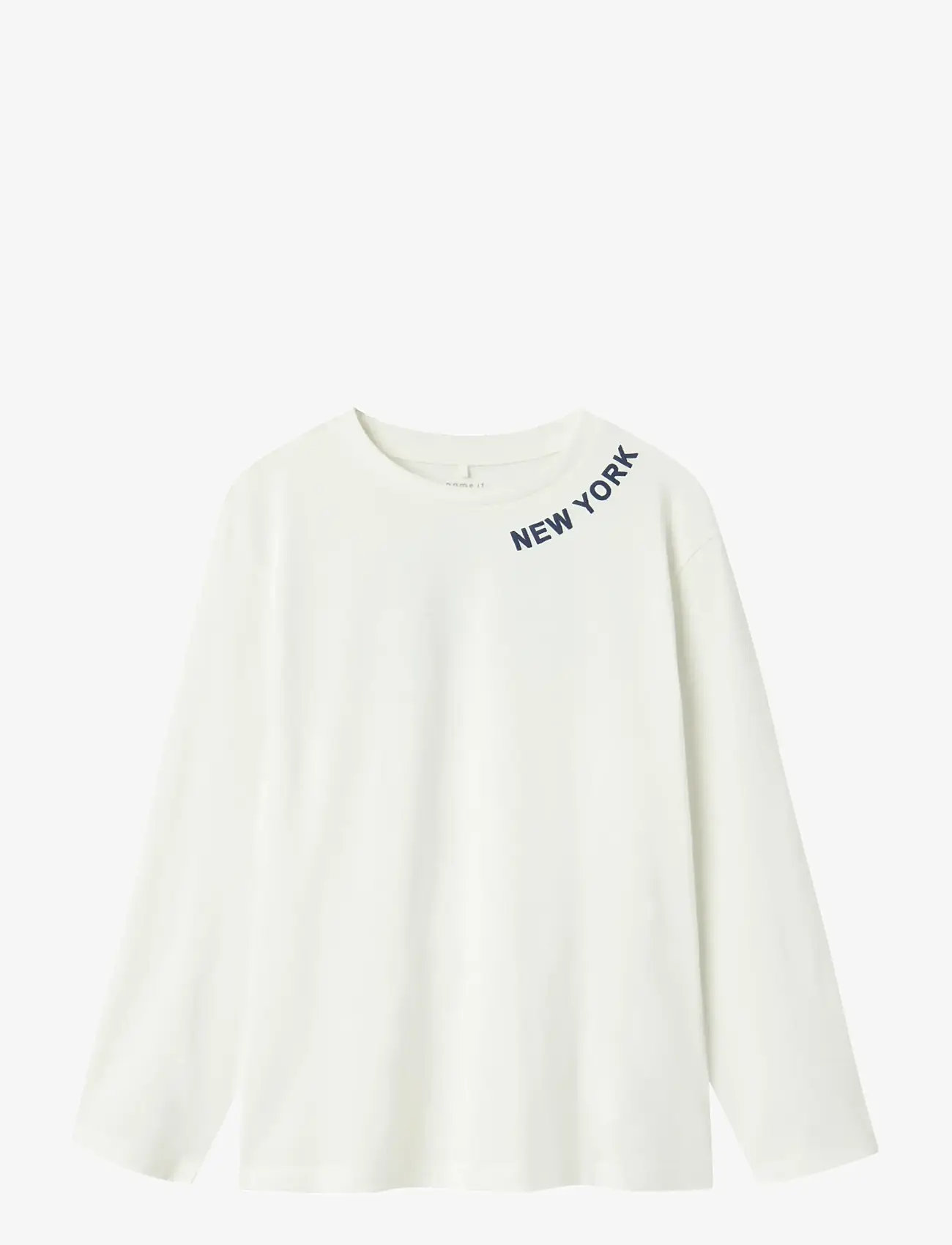 name it - NKMNEPOL LS NREG TOP BOX - pikkade varrukatega t-särgid - cloud dancer - 0