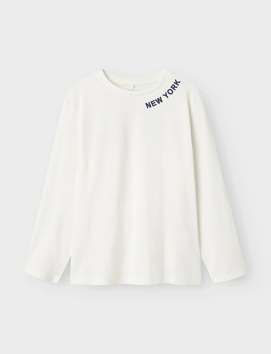 name it - NKMNEPOL LS NREG TOP BOX - pitkähihaiset t-paidat - cloud dancer - 0