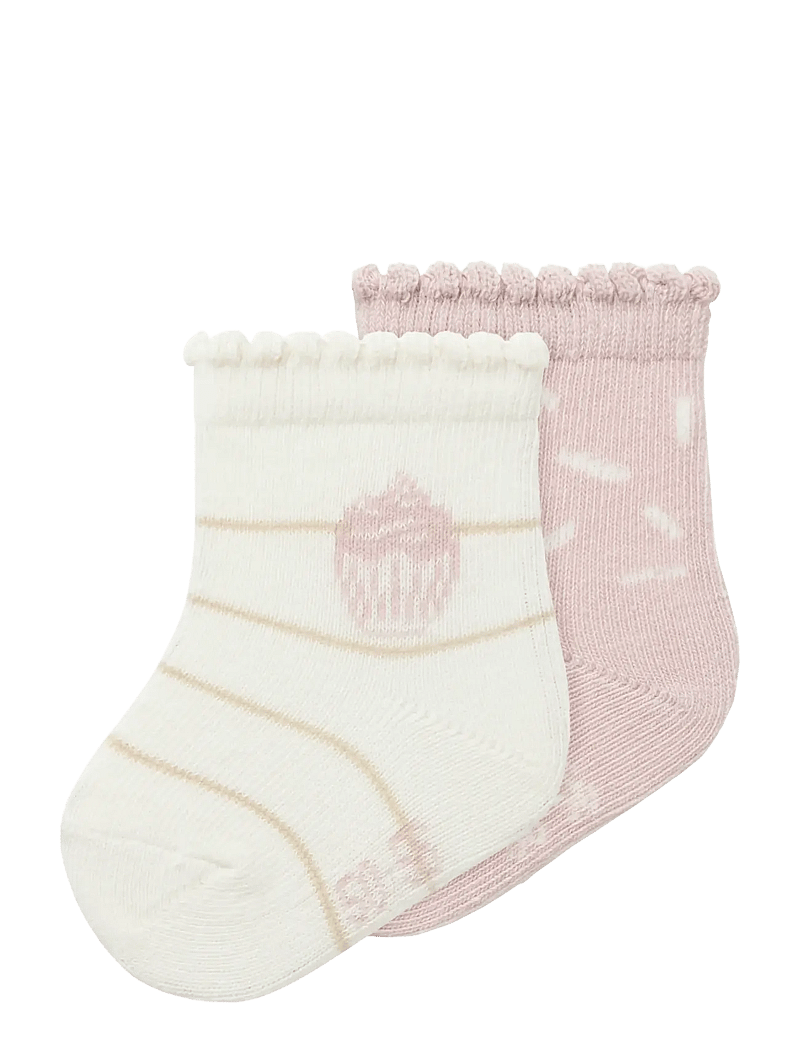 name it - NBFNUPCAKE 2P SOCK - cloud dancer - 0