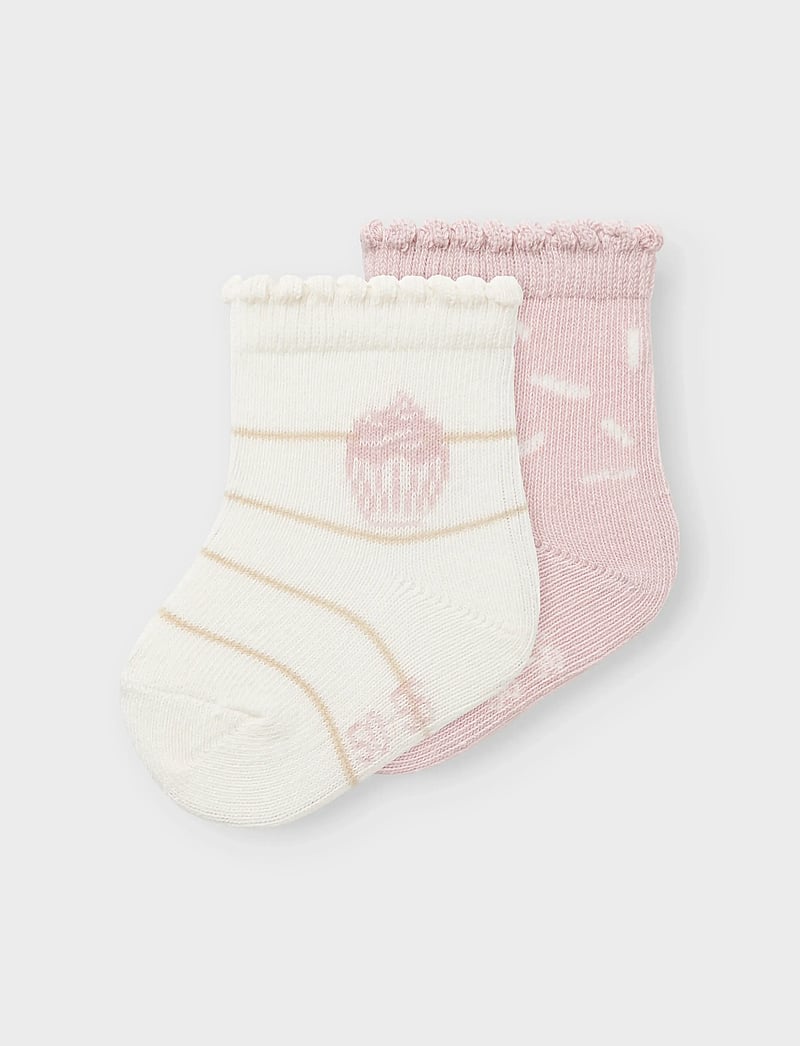 name it - NBFNUPCAKE 2P SOCK - cloud dancer - 0