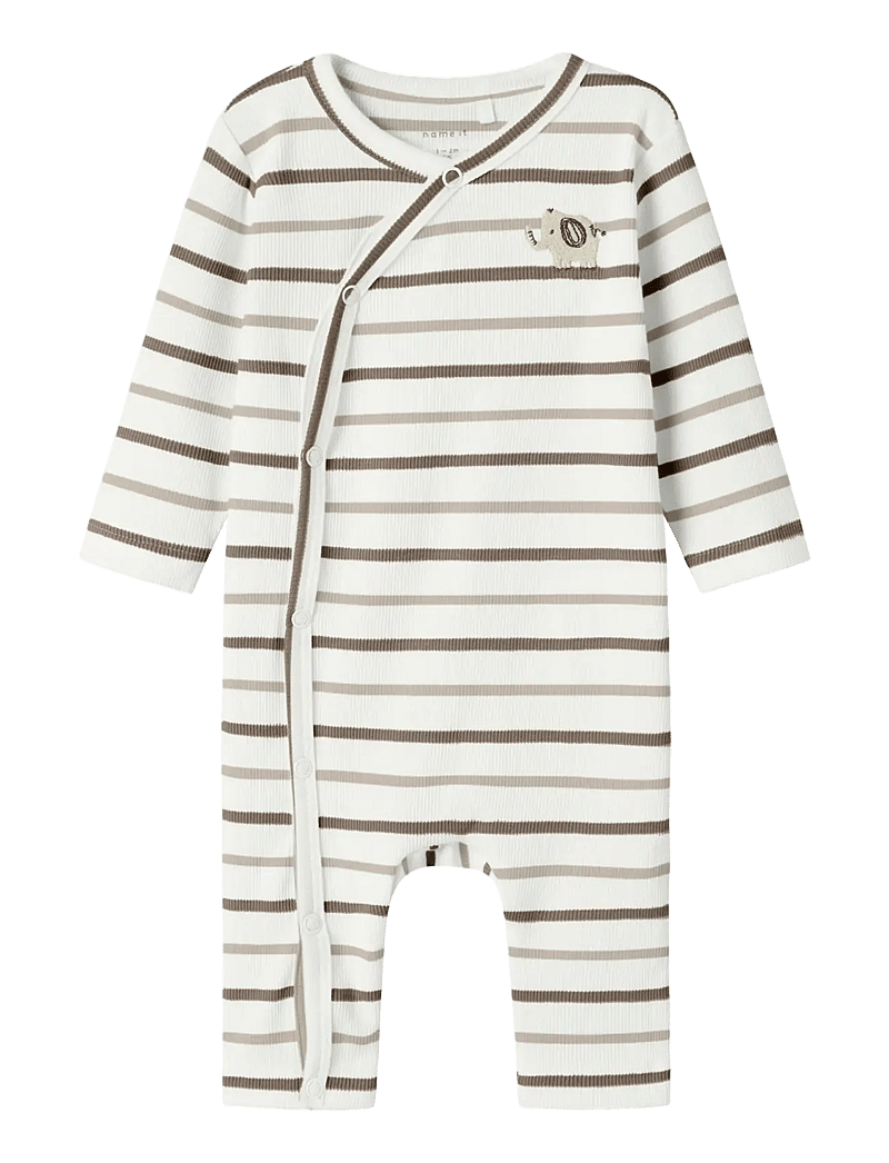 name it - NBNOFANT WRAP BODYSUIT - langärmelig - cloud dancer - 0