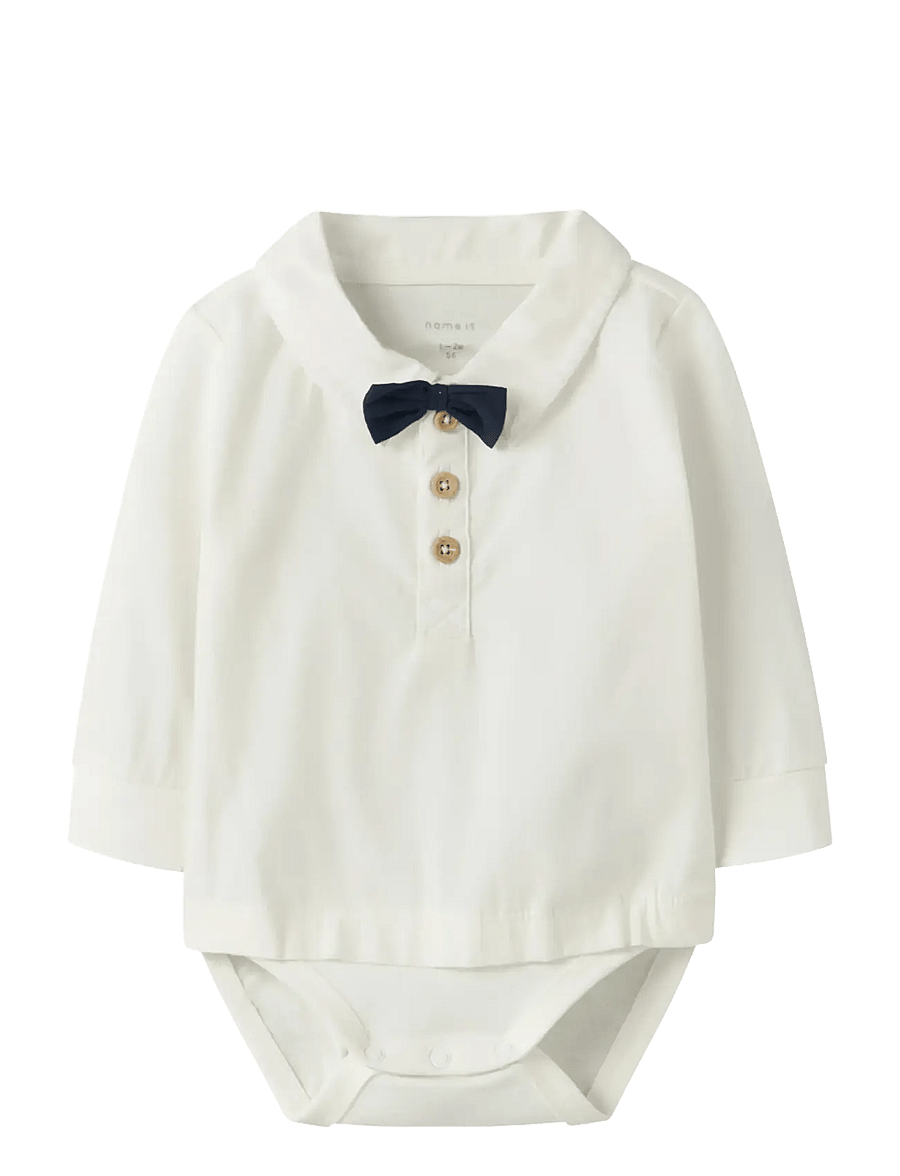 name it - NBMNOLLER LS BODY - langärmelige bodys - cloud dancer - 1