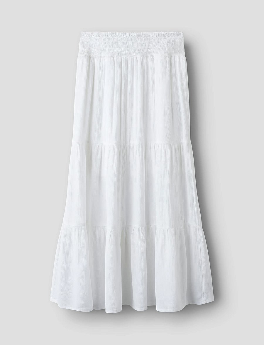 name it - NKFHANNYA LONG SKIRT - maxi skirt - bright white - 0