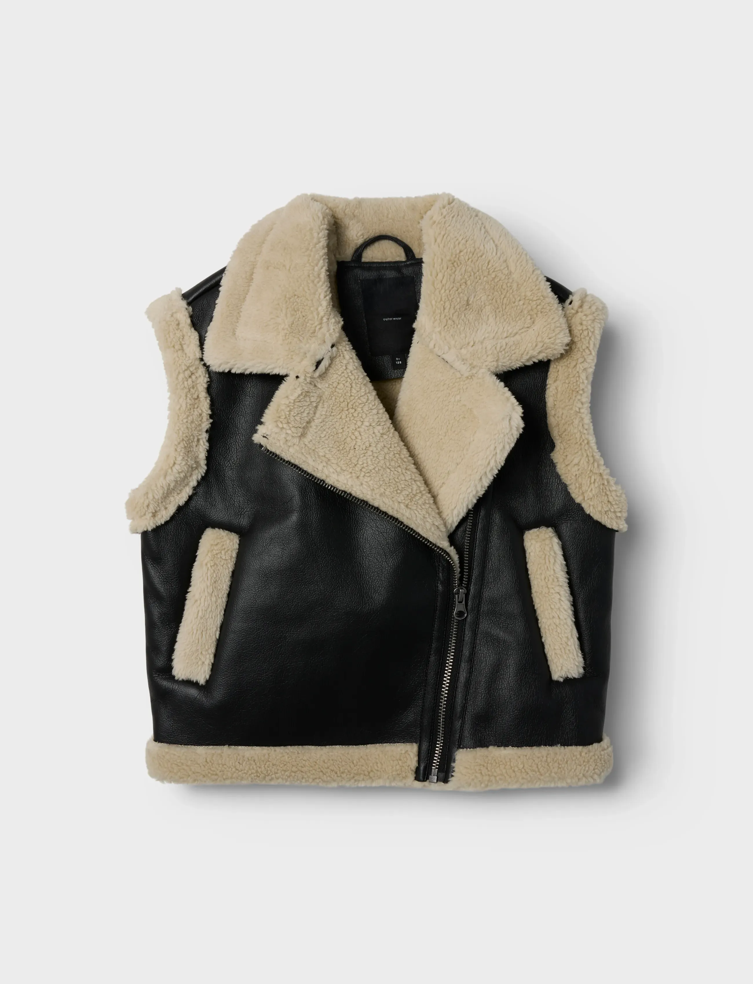 name it Nkfmichelle Vest, Børn, Sherpa Vest, Sort, Str: 116