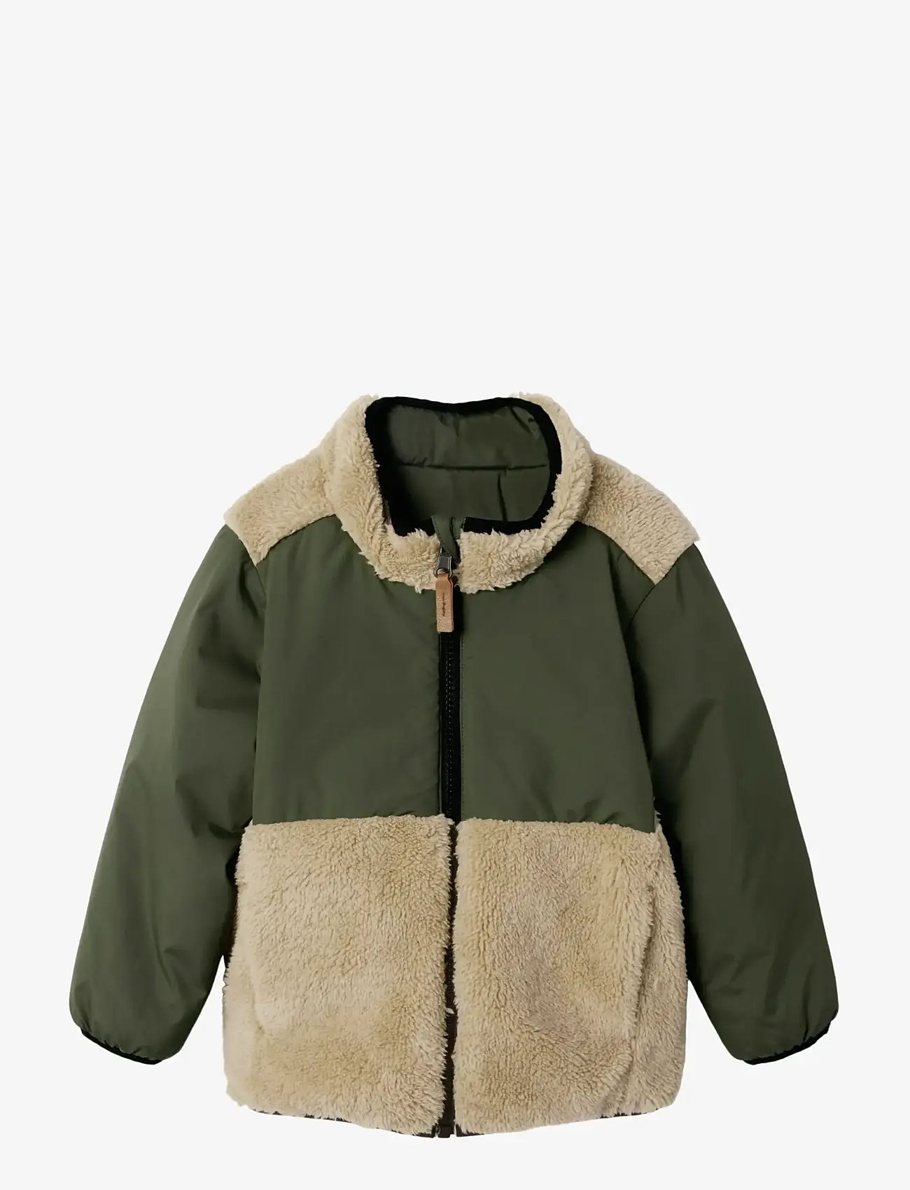 name it - NMMMAGNUS SHERPA JACKET REV - fleecejacken - beetle - 0