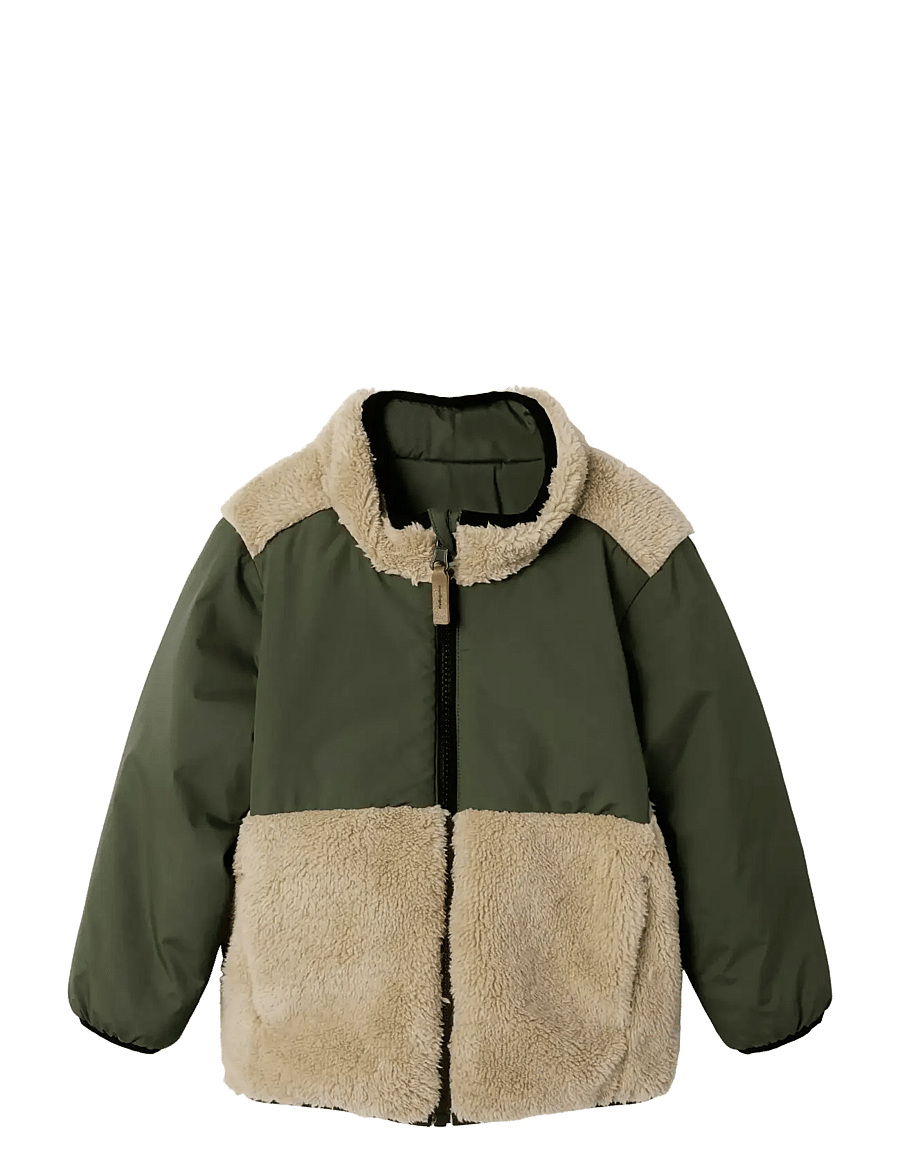 name it - NMMMAGNUS SHERPA JACKET REV - beetle - 1