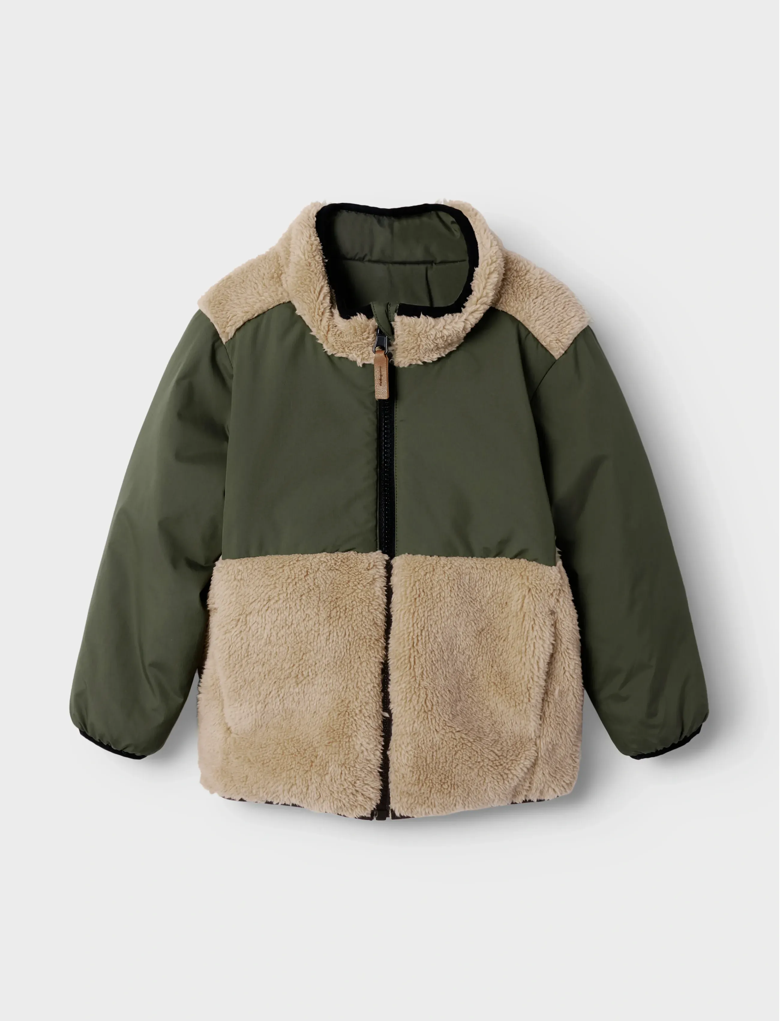 name it - NMMMAGNUS SHERPA JACKET REV - beetle - 0