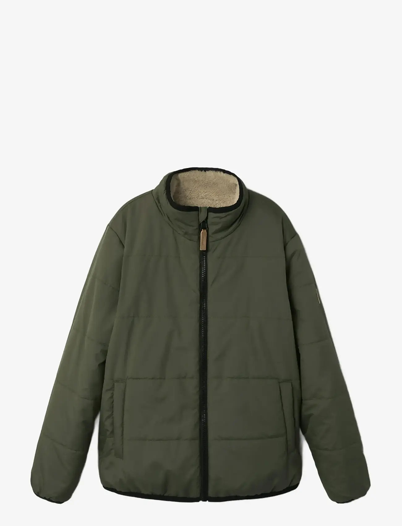 name it - NKMMAGNUS SHERPA JACKET REV - fleecejackor - beetle - 2