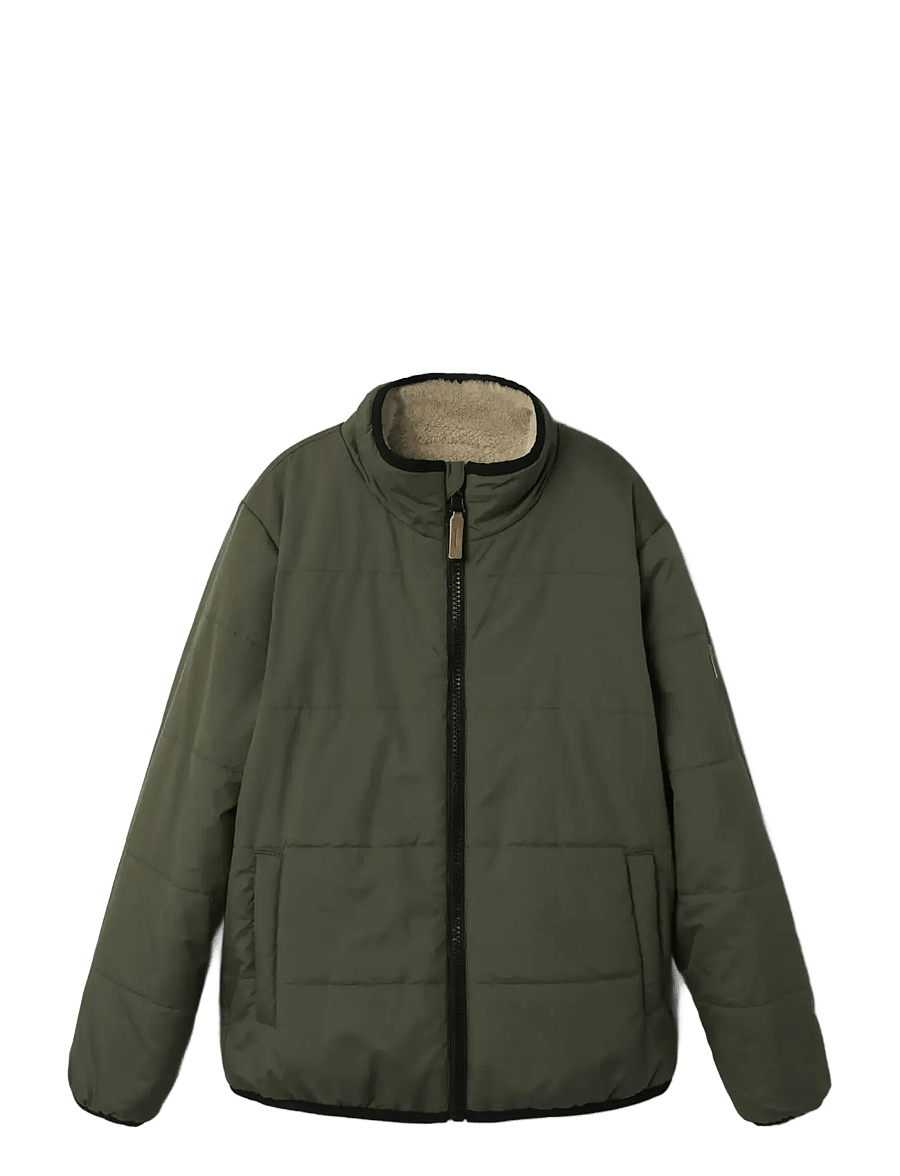 name it - NKMMAGNUS SHERPA JACKET REV - beetle - 2