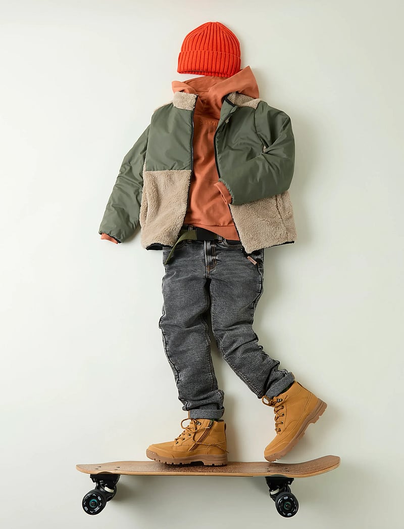 name it - NKMMAGNUS SHERPA JACKET REV - fliisjakid - beetle - 0