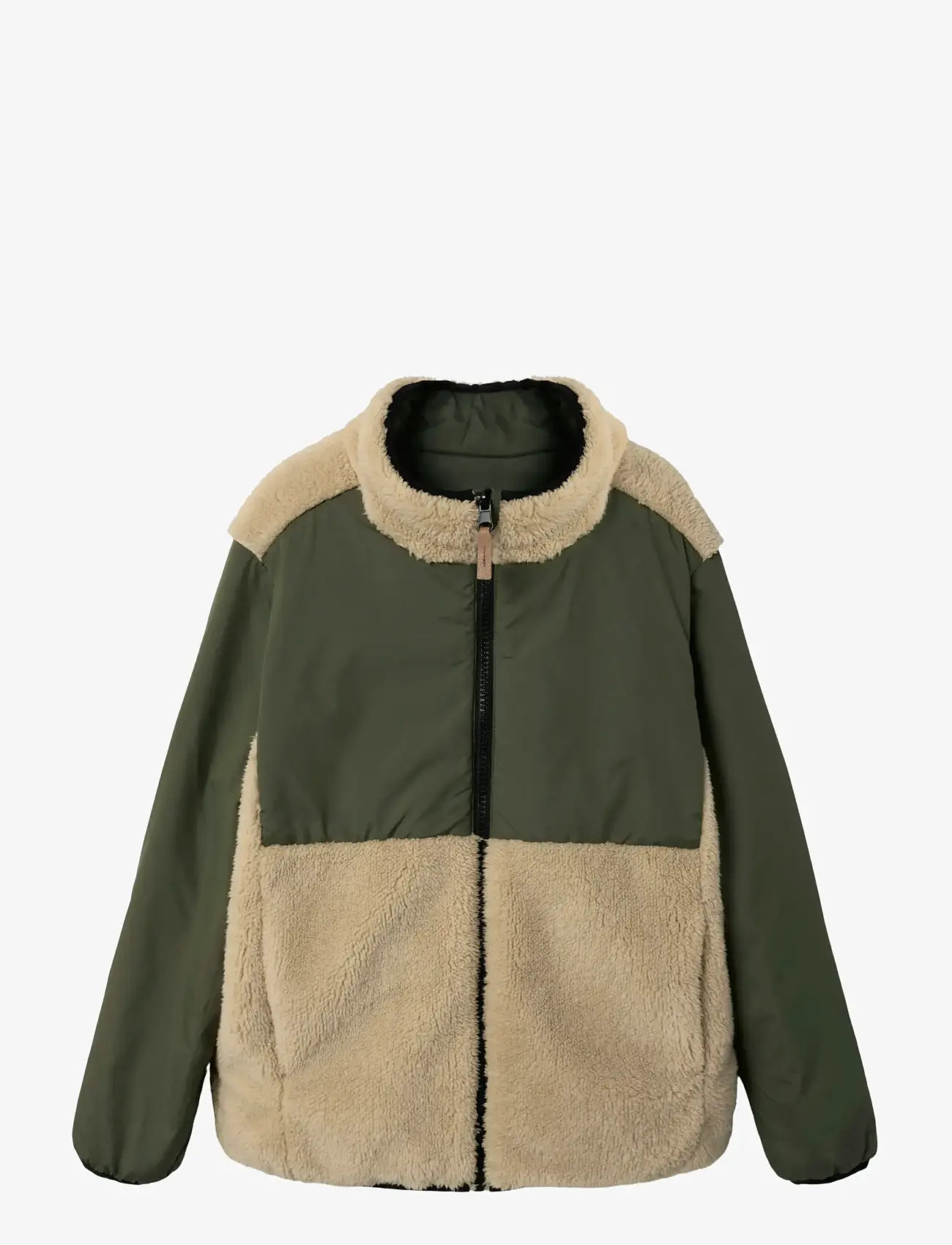 name it - NKMMAGNUS SHERPA JACKET REV - fleecejackor - beetle - 3