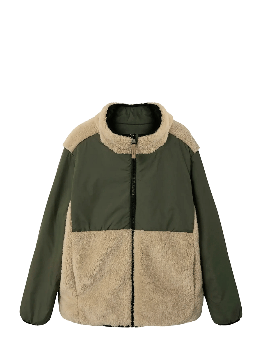 name it - NKMMAGNUS SHERPA JACKET REV - beetle - 3