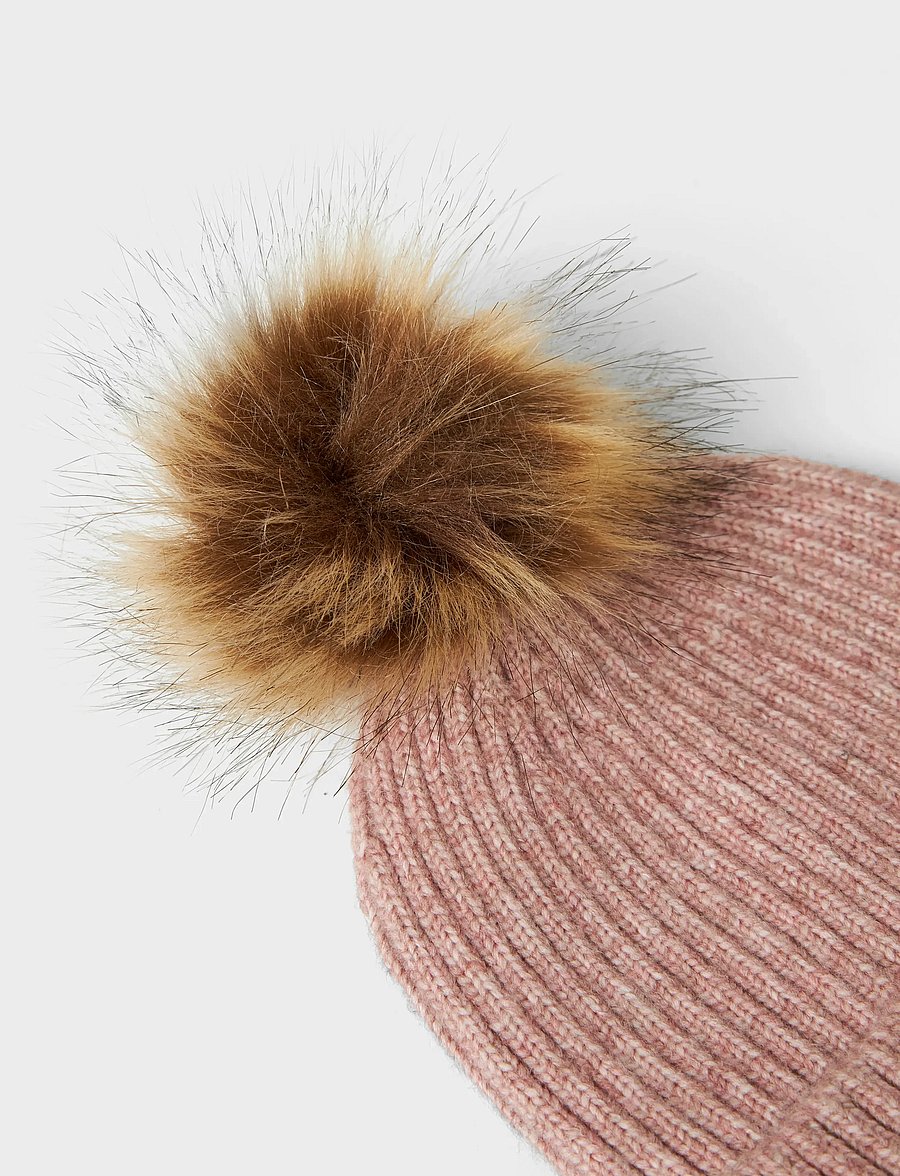 name it - NMNMORA KNIT HAT - beanies - woodrose - 0