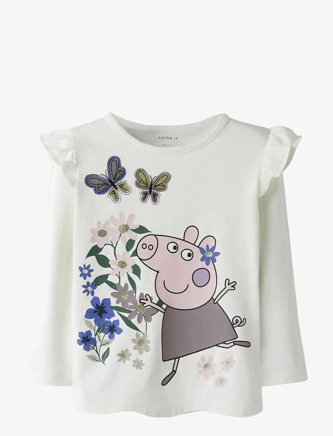 name it - NMFANNA PEPPA LS TOP BOX CPLG - długi rękaw - cloud dancer - 0