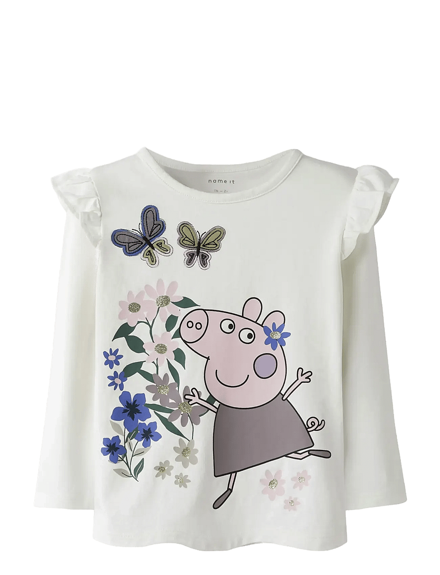 name it - NMFANNA PEPPA LS TOP BOX CPLG - langärmelig - cloud dancer - 1