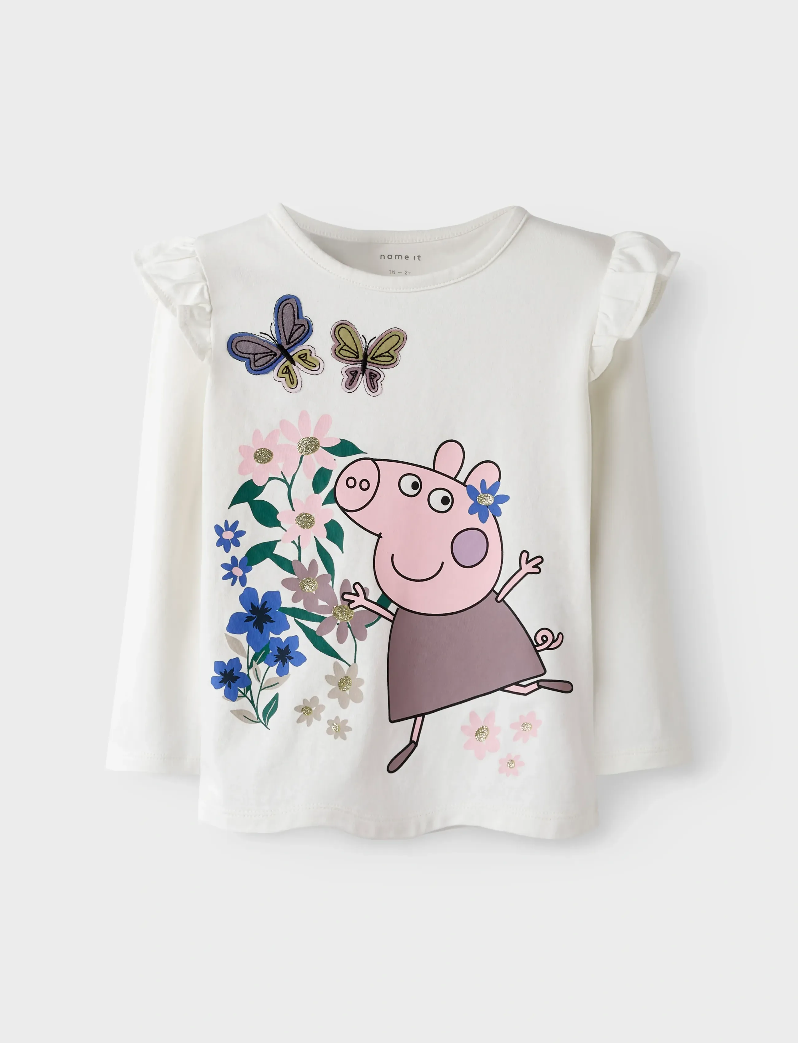 name it NMFANNA PEPPA LS TOP BOX CPLG - Topid ja T-särgid - CLOUD DANCER / white