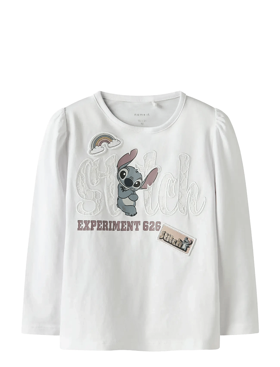 name it - NMFARNA STITCH LS TOP BOX WDI - pikkade varrukatega t-särgid - cloud dancer - 1