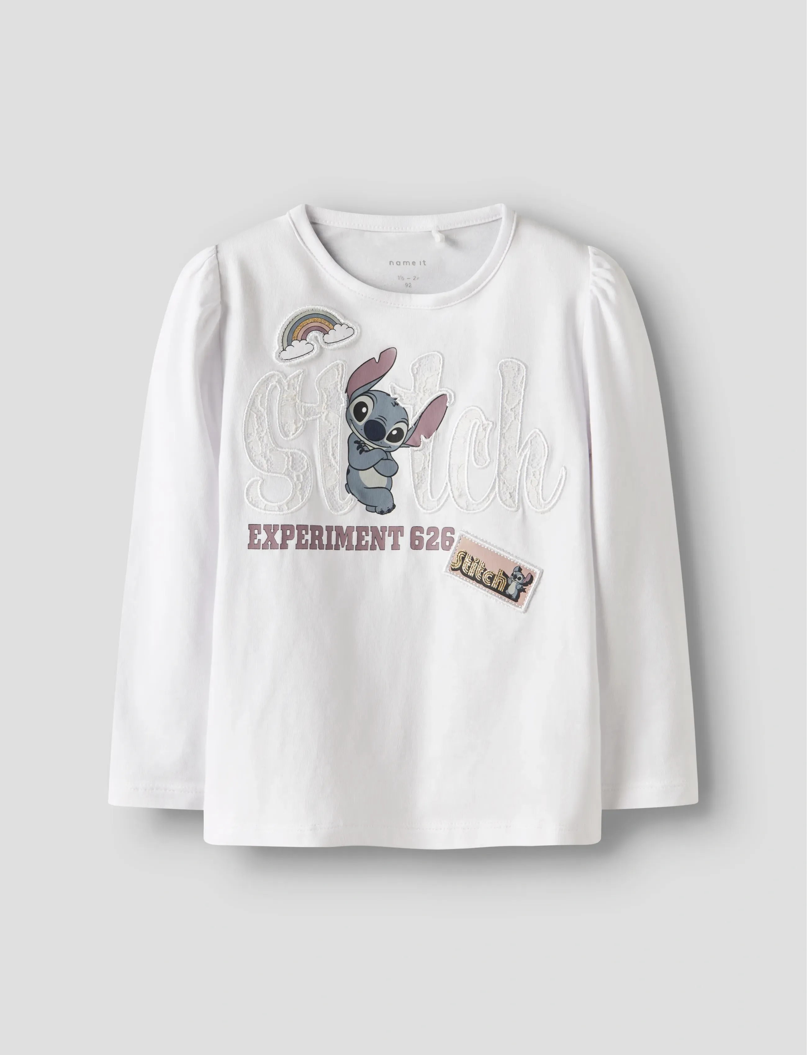 name it NMFARNA STITCH LS TOP BOX WDI - T-shirts - CLOUD DANCER / white