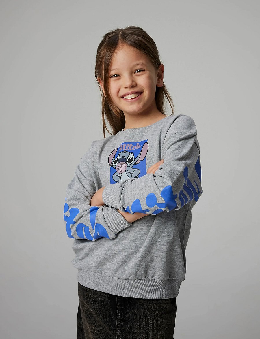 name it - NKFAKIRA STITCH RLX SWEAT BRU WDI - džemperiai - grey melange - 0