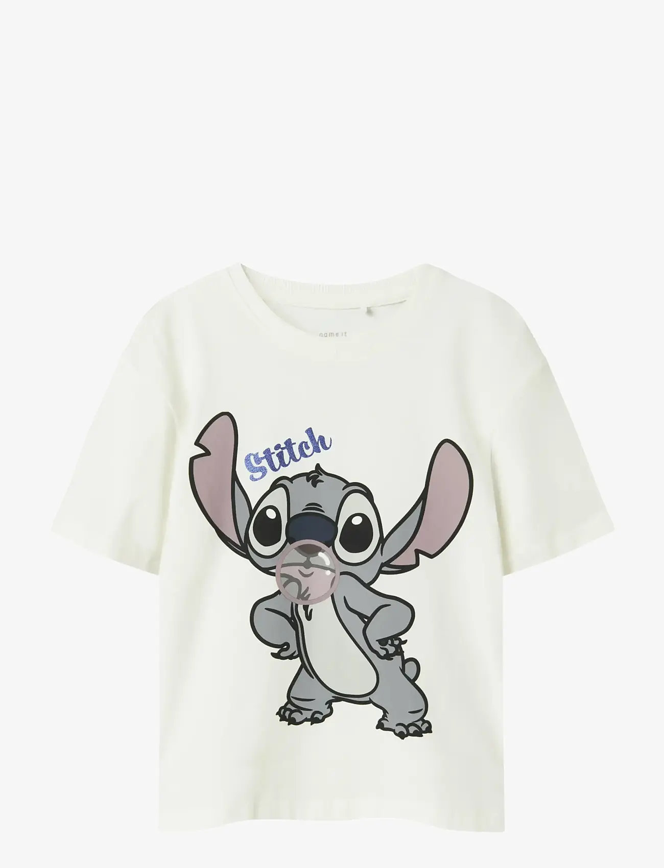 name it - NKFAKUN STITCH SS NREG TOP BOX NOOS WDI - kortærmede t-shirts - cloud dancer - 1