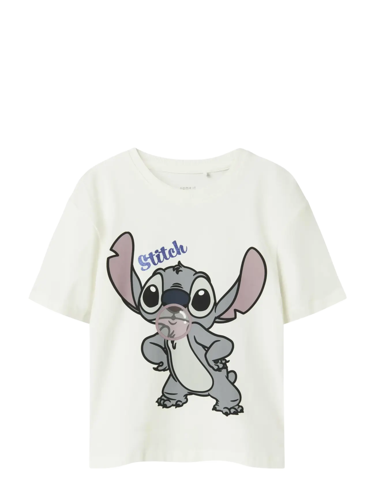 name it NKFAKUN STITCH SS NREG TOP BOX NOOS WDI - Kläder - CLOUD DANCER / white