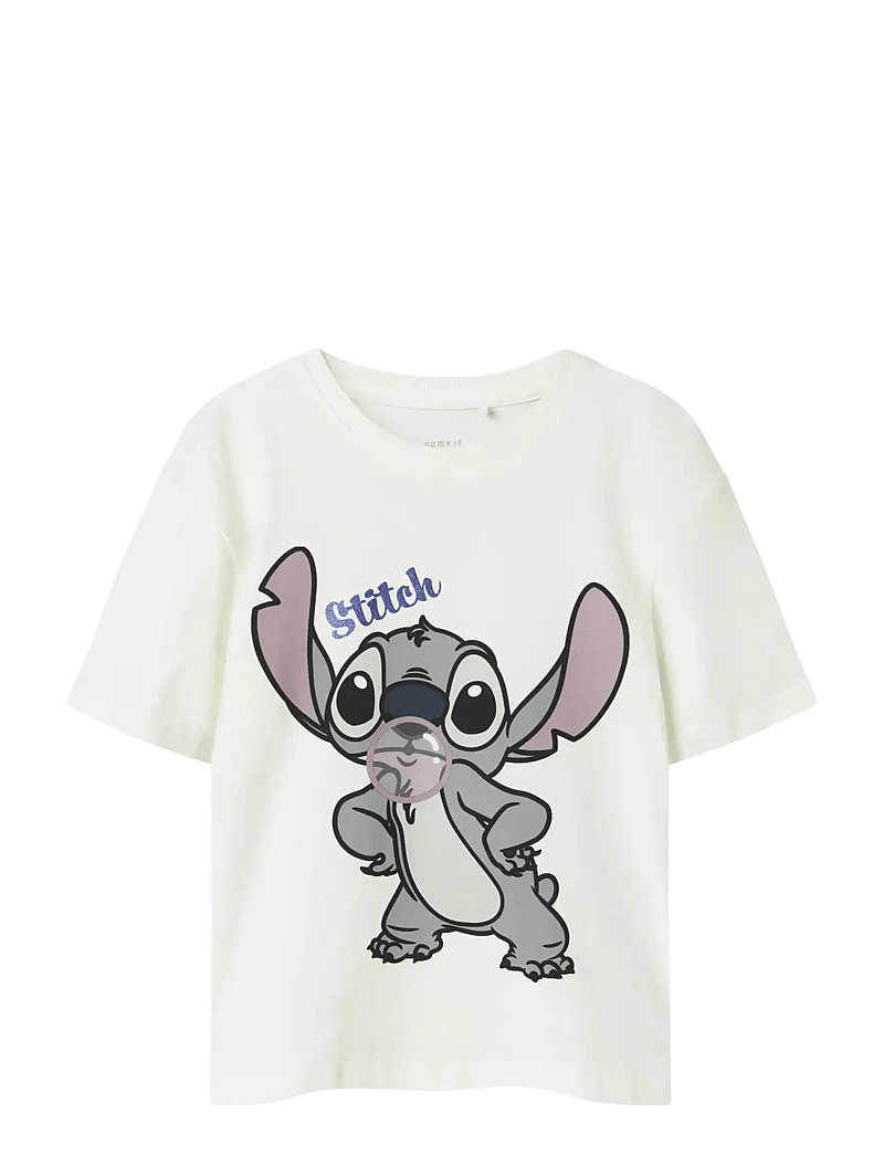 name it - NKFAKUN STITCH SS NREG TOP BOX NOOS WDI - kortærmede t-shirts - cloud dancer - 1