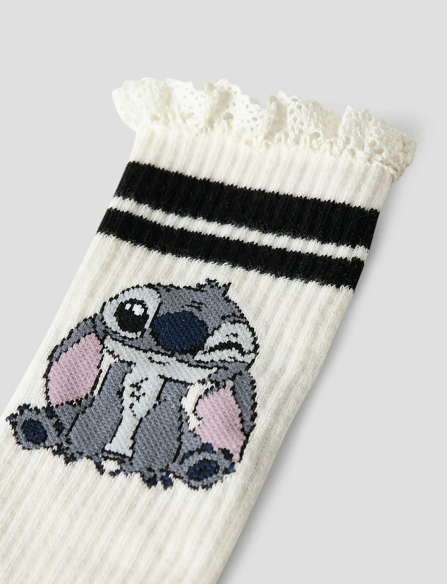 name it - NKFAKINI STITCH TENNIS SOCK WDI - cloud dancer - 1