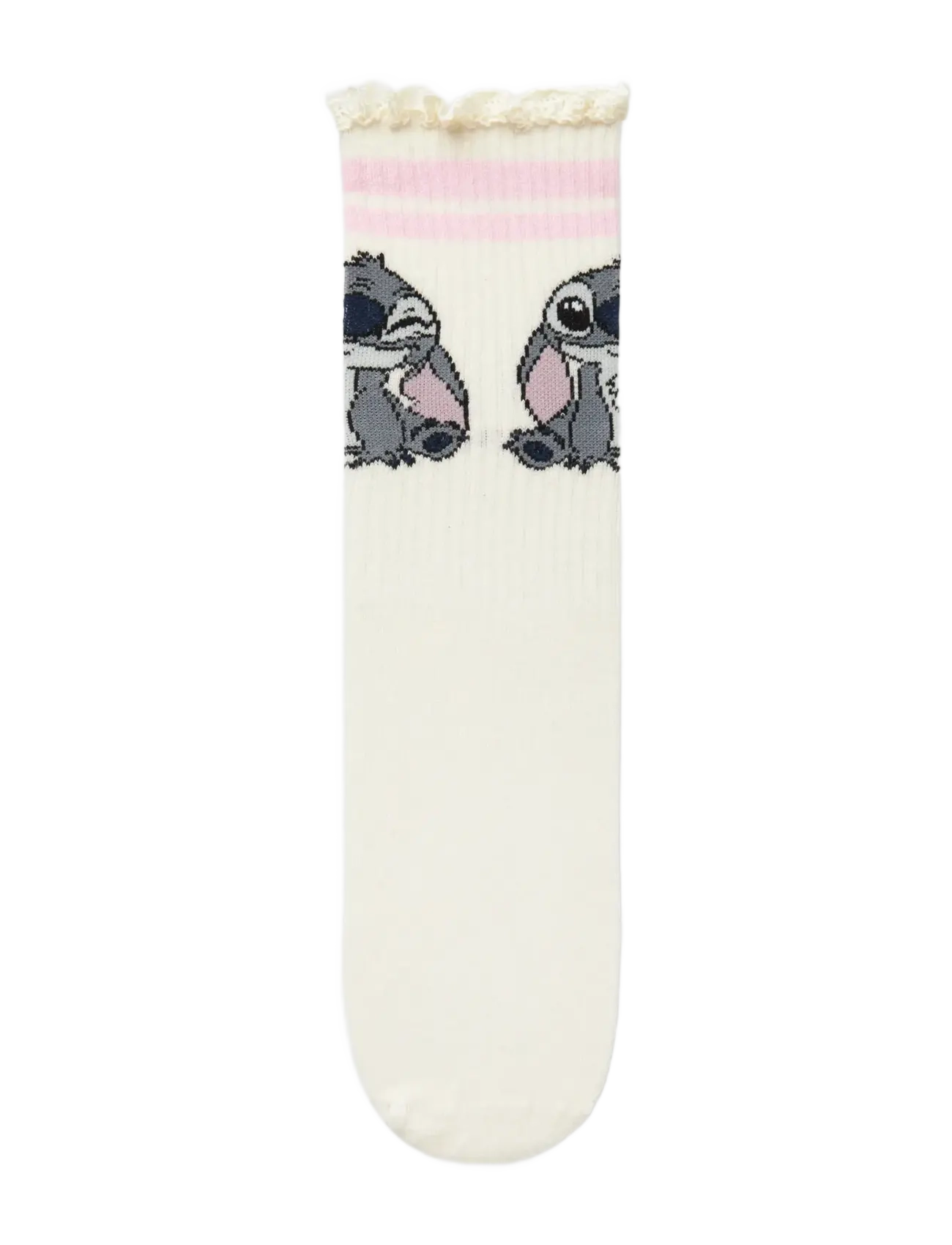 name it - NKFAKINI STITCH TENNIS SOCK WDI - cloud dancer - 1