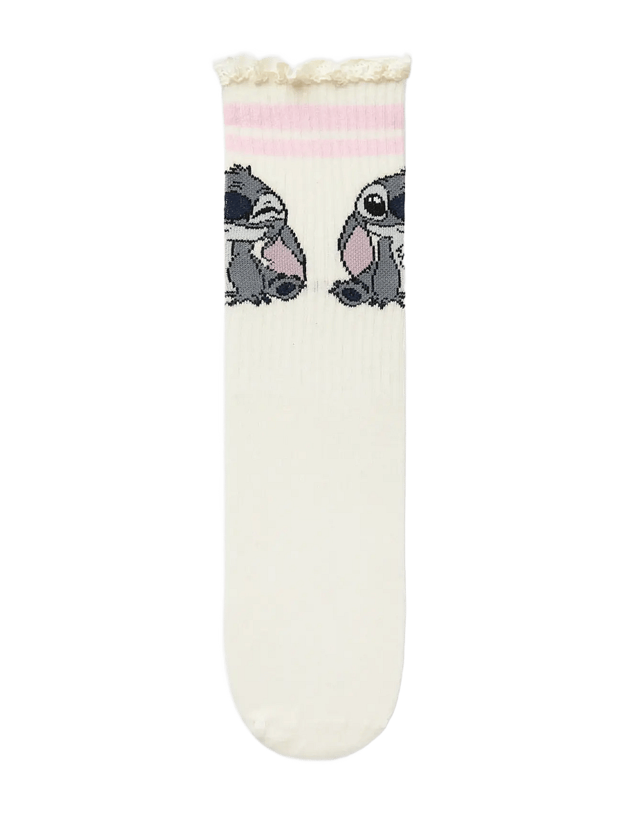 name it - NKFAKINI STITCH TENNIS SOCK WDI - cloud dancer - 1