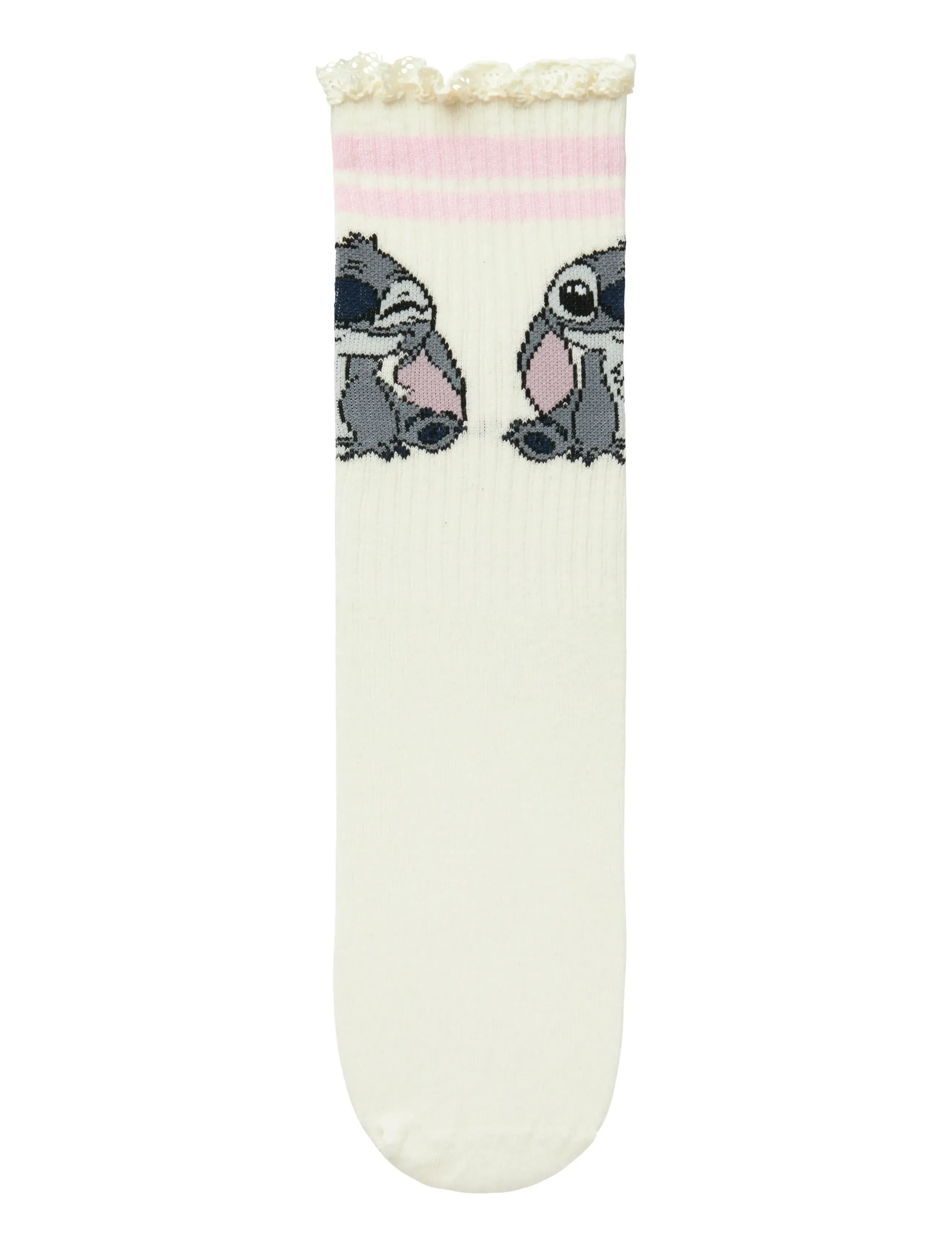 name it - NKFAKINI STITCH TENNIS SOCK WDI - cloud dancer - 3