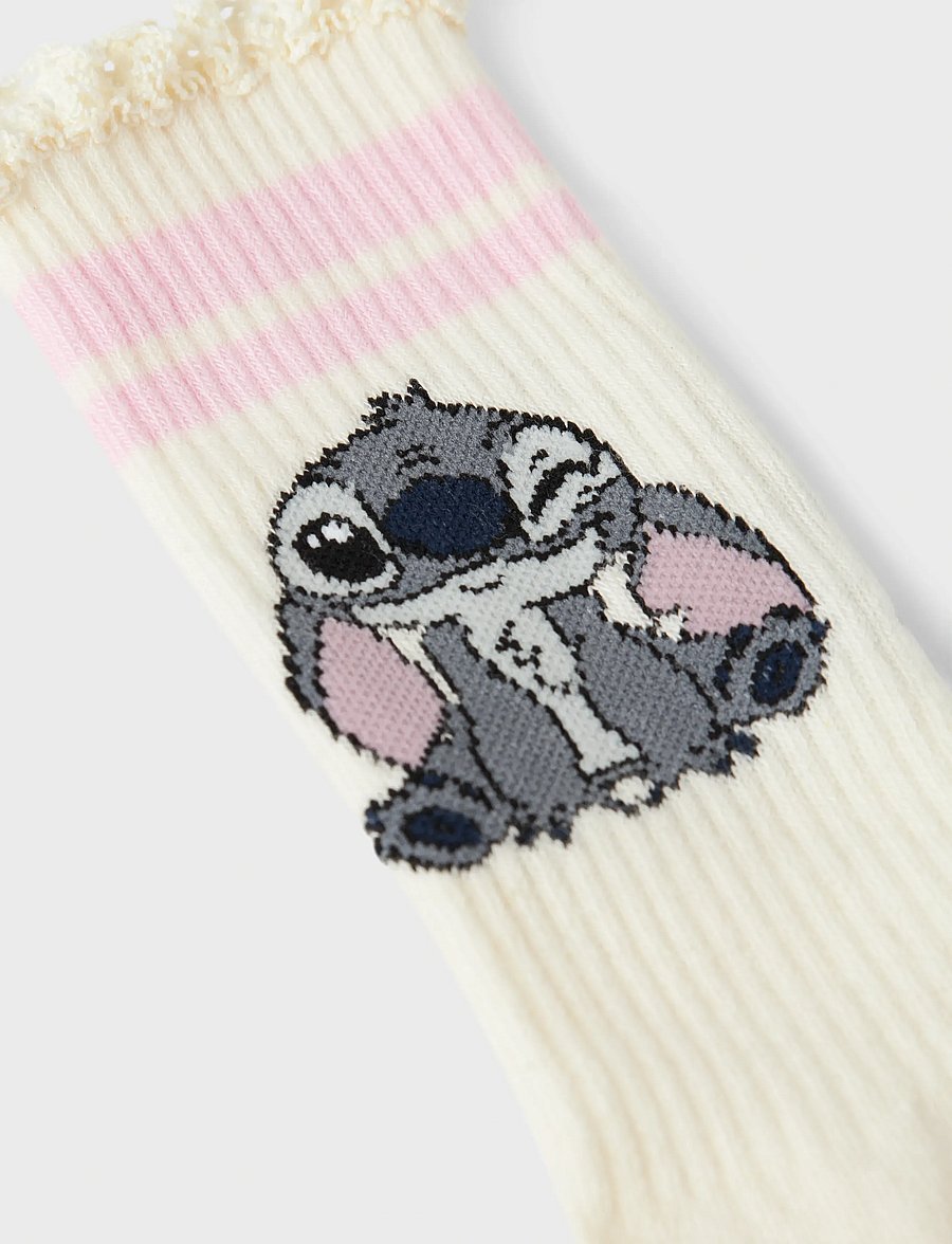 name it - NKFAKINI STITCH TENNIS SOCK WDI - cloud dancer - 5