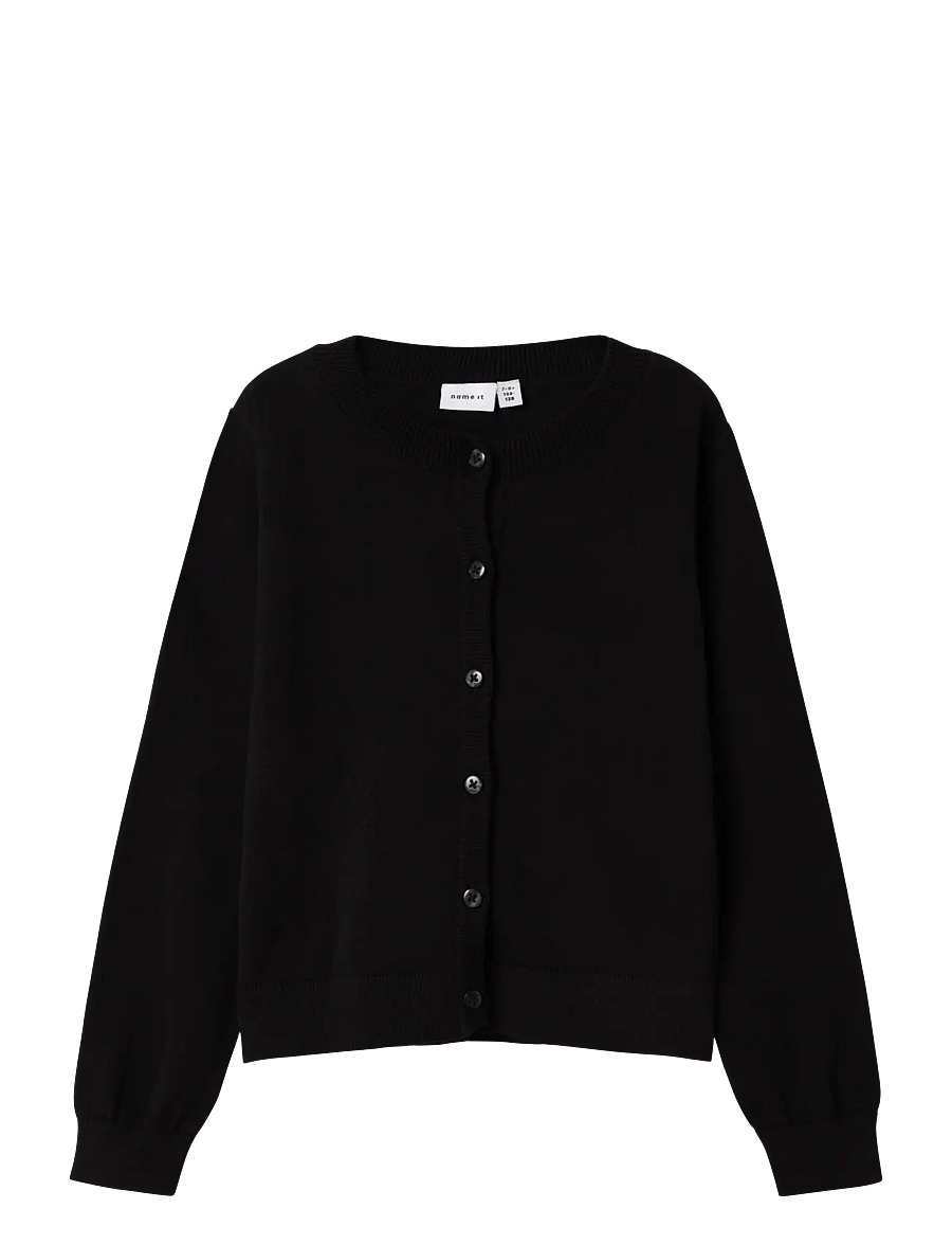 name it - NKFVALANE LS KNIT CARD NOOS - kardiganid - black - 0