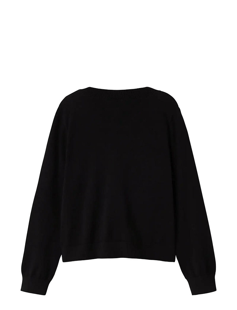 name it - NKFVALANE LS KNIT CARD NOOS - koftor - black - 1