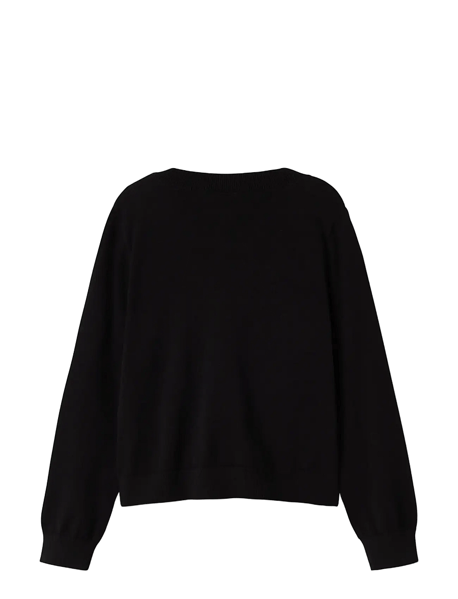 name it - NKFVALANE LS KNIT CARD NOOS - kardiganid - black - 1