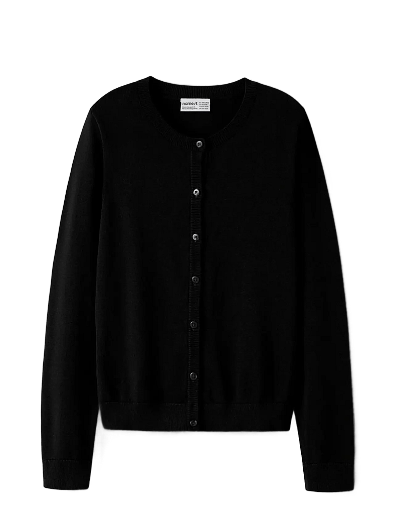 name it - NKFVALANE LS KNIT CARD NOOS - koftor - black - 2