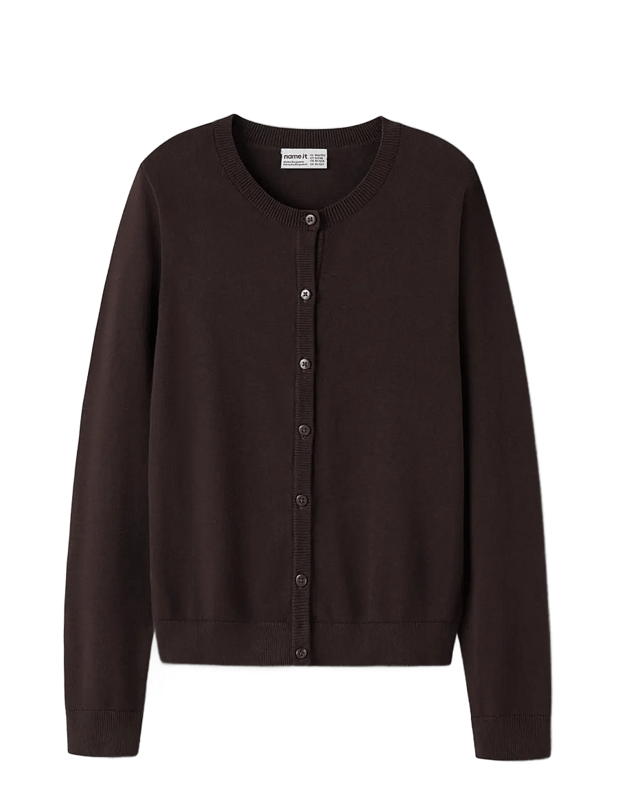 name it - NKFVALANE LS KNIT CARD NOOS - cardigans - chocolate plum - 2