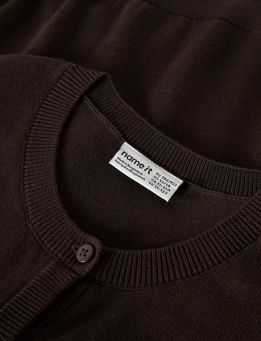 name it - NKFVALANE LS KNIT CARD NOOS - cardigans - chocolate plum - 3