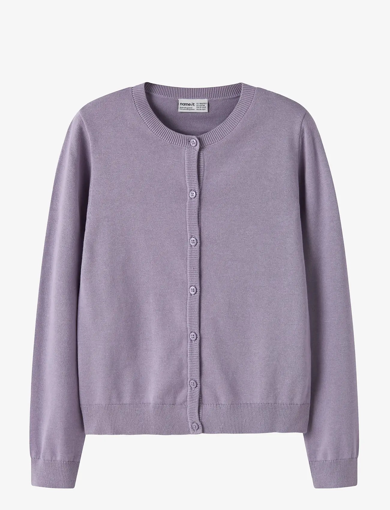 name it - NKFVALANE LS KNIT CARD NOOS - koftor - lavender gray - 1