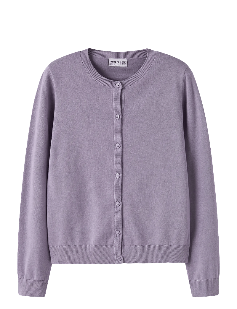 name it - NKFVALANE LS KNIT CARD NOOS - koftor - lavender gray - 1