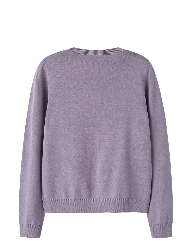 name it - NKFVALANE LS KNIT CARD NOOS - koftor - lavender gray - 2