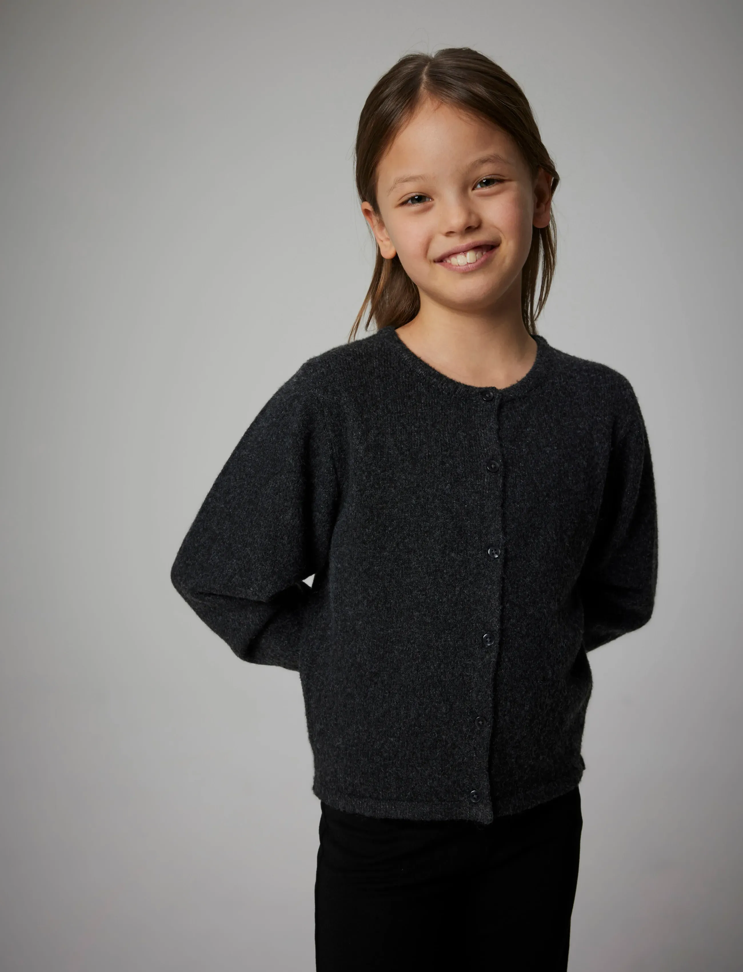 name it NKFSALUNA LS KNIT CARD NOOS - Neuleet - DARK GREY MELANGE / grey