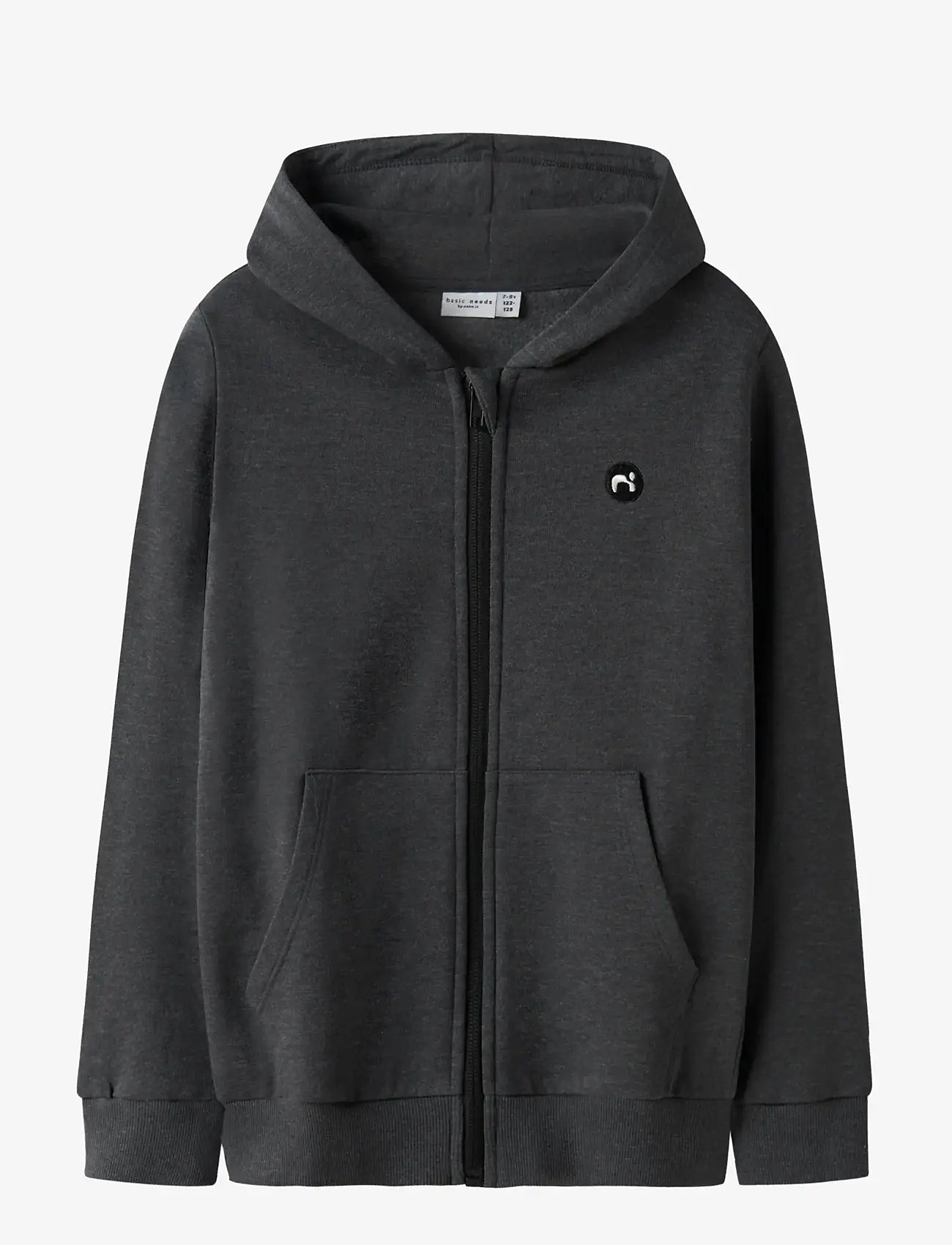 name it - NKMVIMO LS SWEAT CARD BRU NOOS - hættetrøjer - dark grey melange - 1
